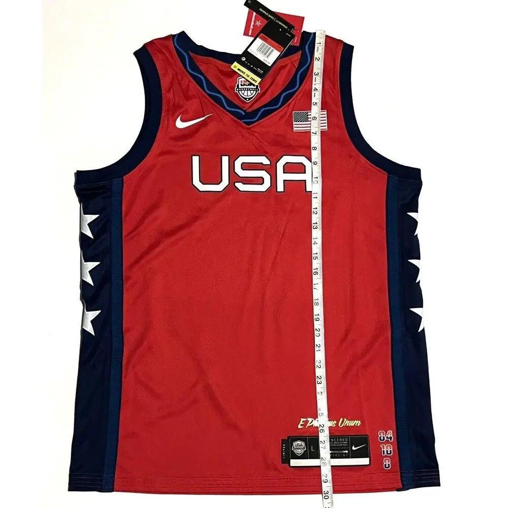 Nike Womens Team USA Basketball Jersey Size L Large DD1568 611 Red Blank Olympic